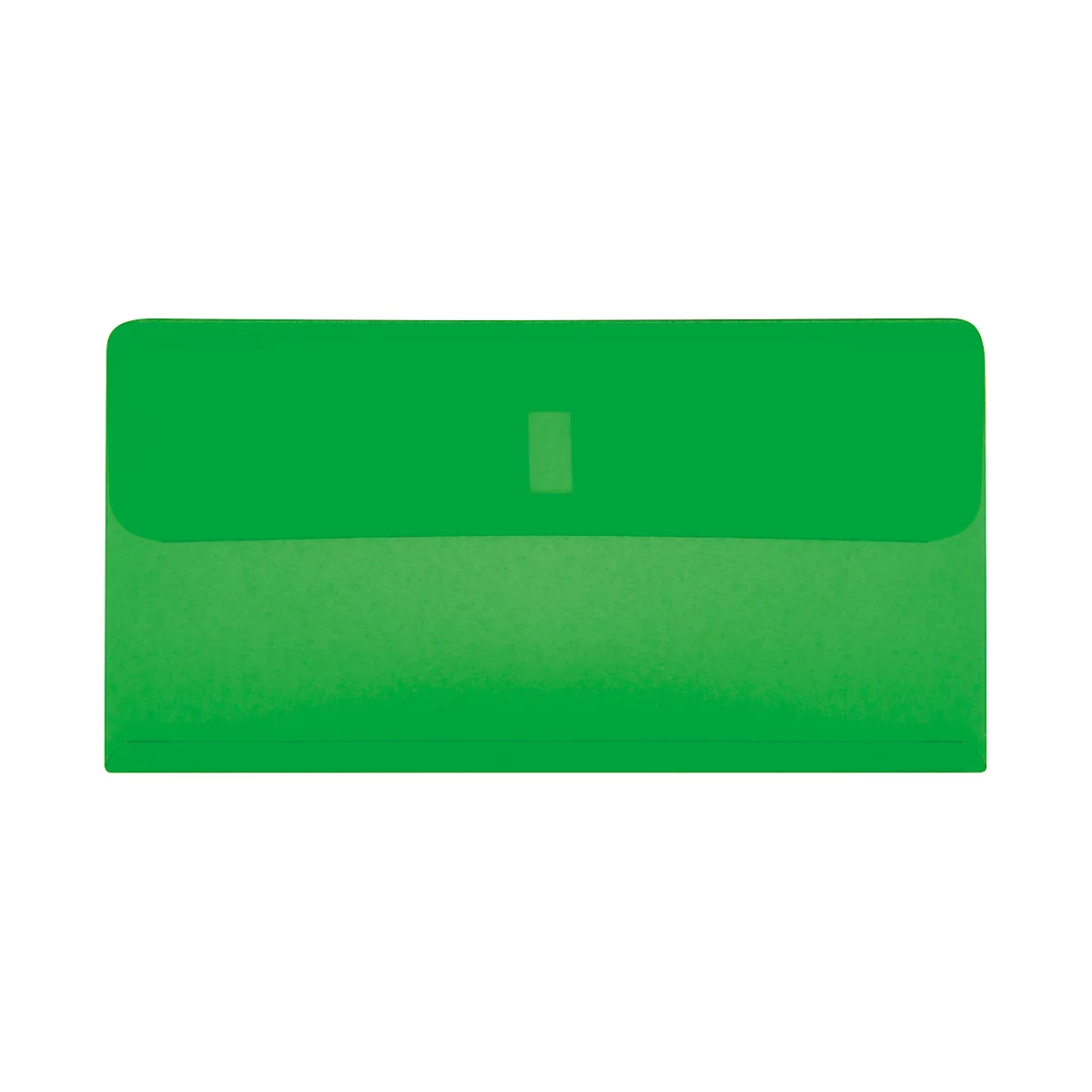 Green document folder with closure. Rectangular with rounded corners on a white background.