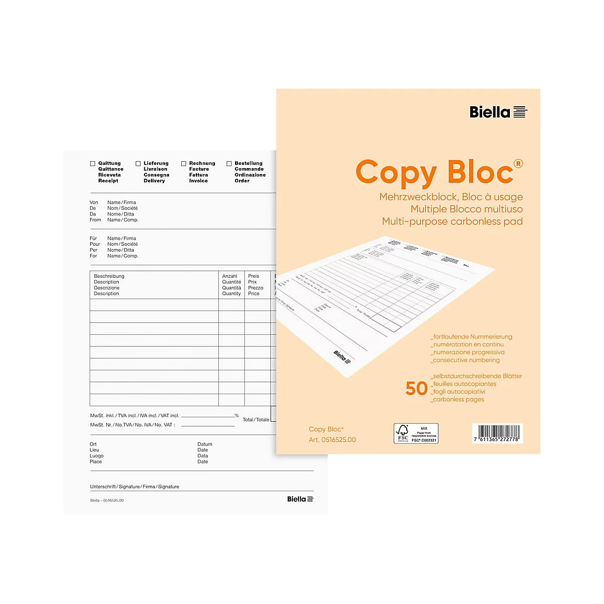 Biella Durchschreibeblock Copy Bloc®, A5 Mehrzweckblock
