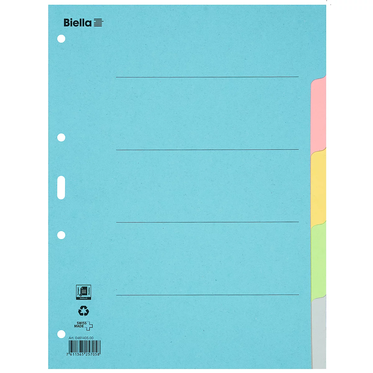 Biella Register Karton blanko A4, 5-teilig