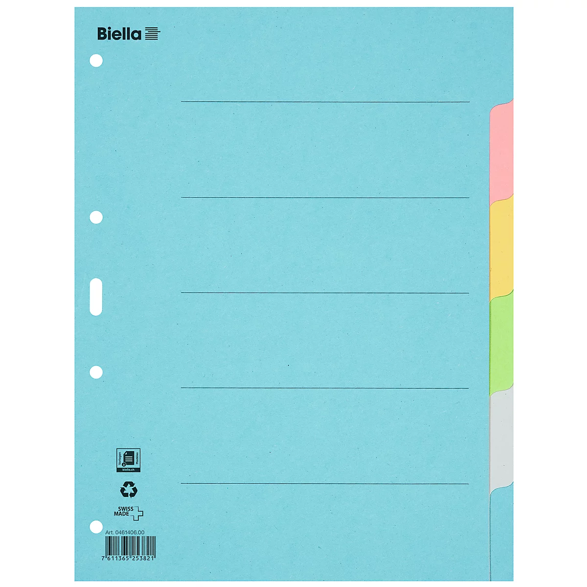 Biella Register Karton blanko A4, 6-teilig