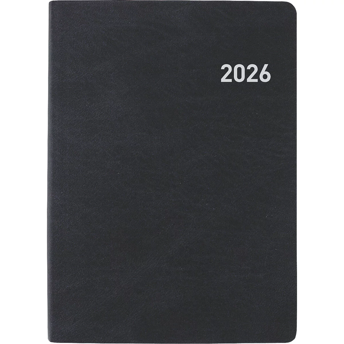 Schwarzes Notizbuch mit der weissen Jahreszahl 2026.