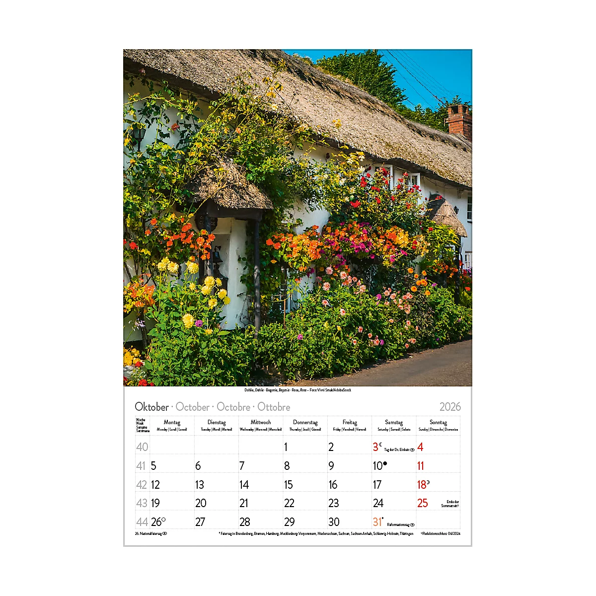 Bildkalender Korsch Blütenzauber 2026, mit Fotomotiven, B 235 x H 335 mm, Papier