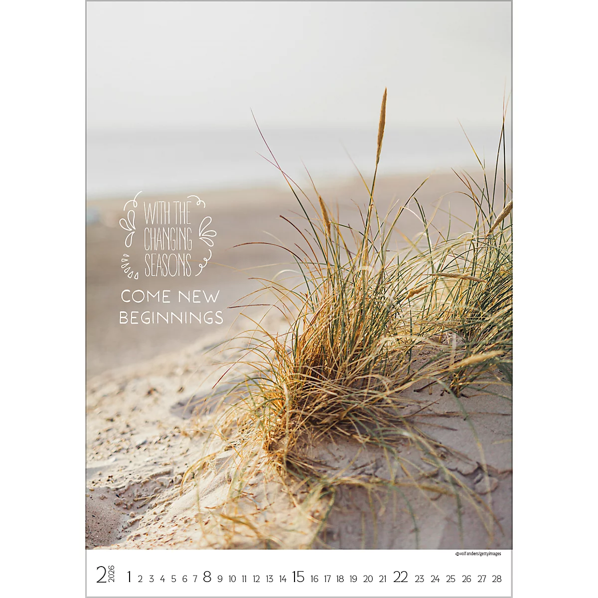 Bildkalender Korsch Seasons 2026, mit Fotomotiven, Illustrationen und Deko-Elementen, B 300 x H 420 mm, Papier