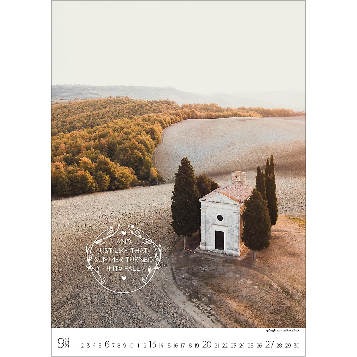 Bildkalender Korsch Seasons 2026, mit Fotomotiven, Illustrationen und Deko-Elementen, B 300 x H 420 mm, Papier