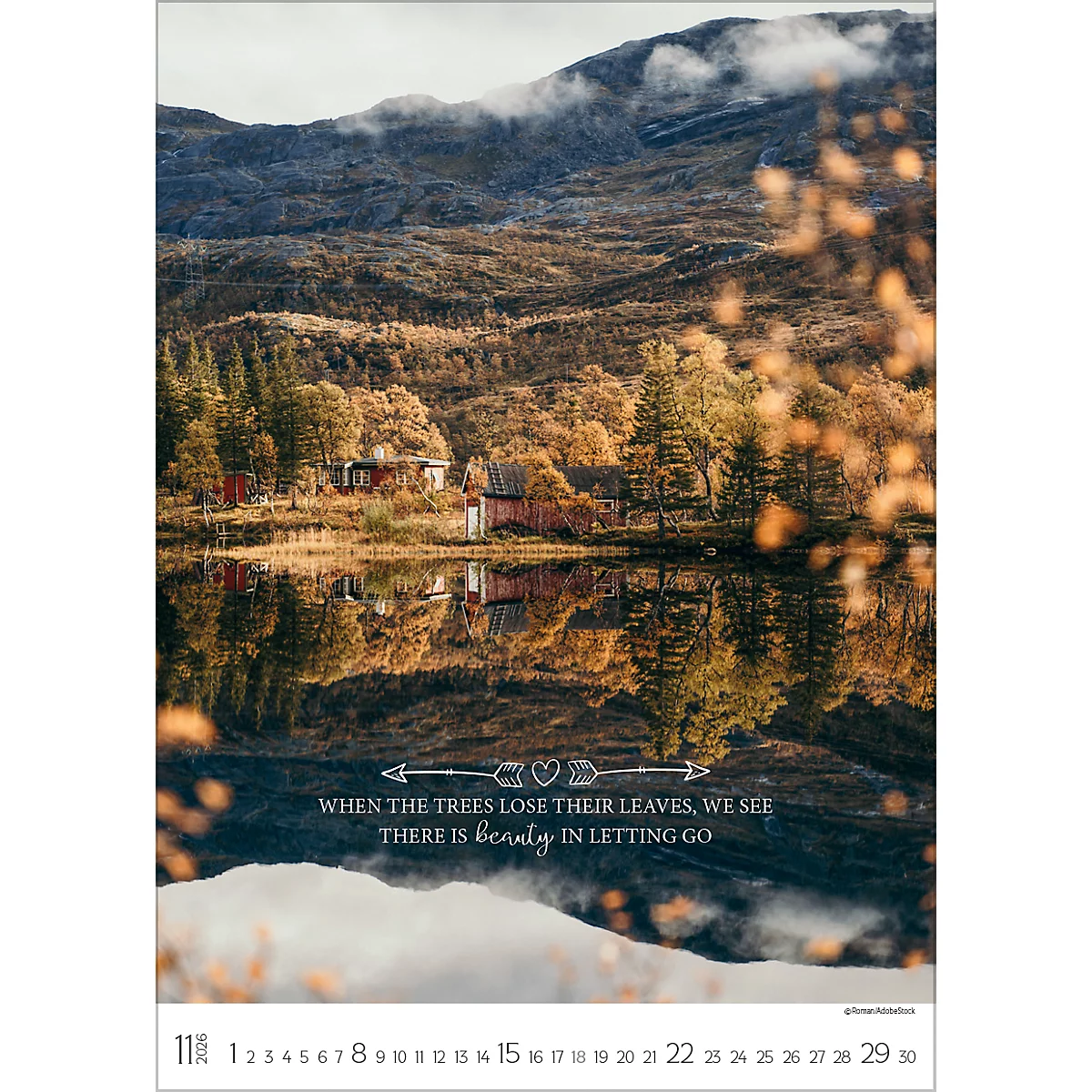 Bildkalender Korsch Seasons 2026, mit Fotomotiven, Illustrationen und Deko-Elementen, B 300 x H 420 mm, Papier