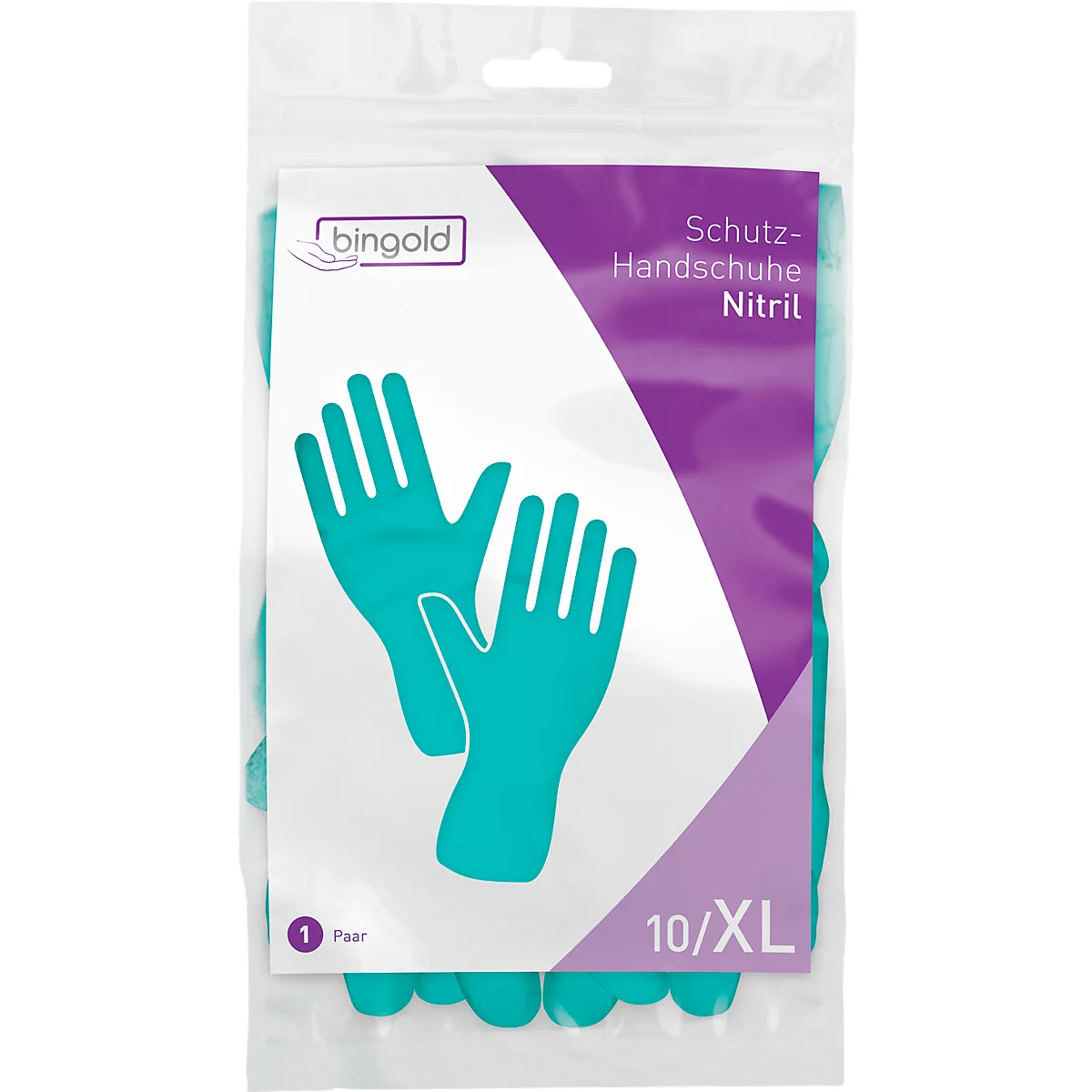 BINGOLD Schutzhandschuhe Nitril, grün XLSchutzhandschuhe BINGOLD, Mehrweg, latex- und puderfrei, Nitril, grün, Größe XL, 1 Paar