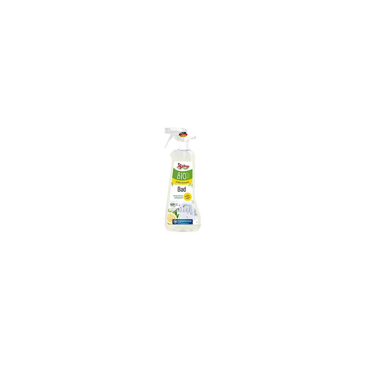 Bio Badreiniger POLIBOY, gegen Kalk & Seifenreste, mit Zitronenduft, 500 ml