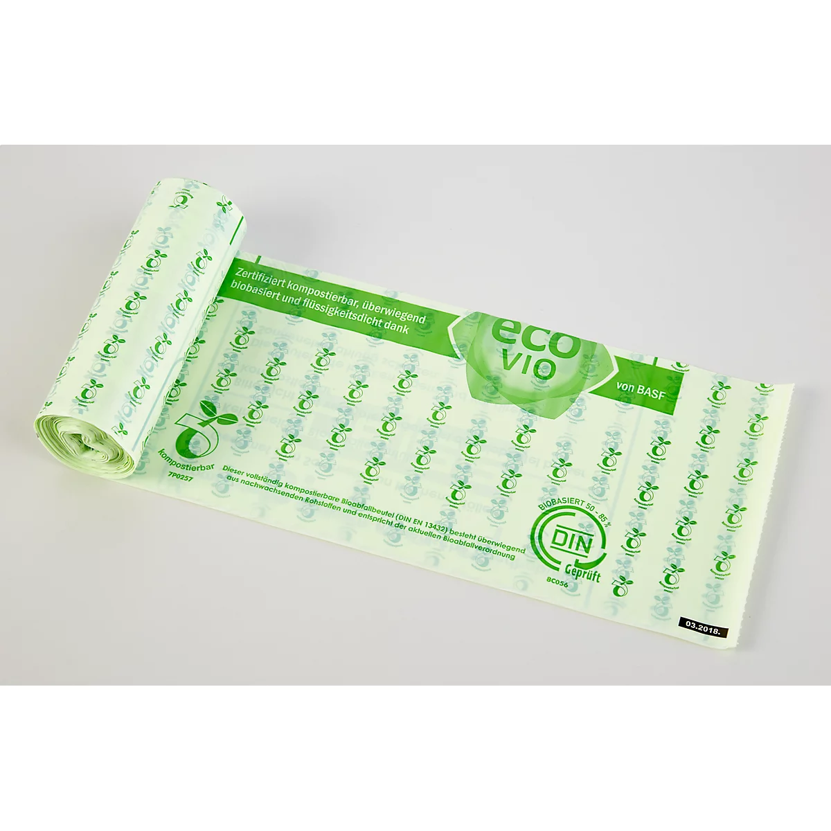 Bio-Müllbeutel DEISS, ecovio-Kunststoff, kompostierbar, flüssigkeitsdicht, 10 St. 30 l