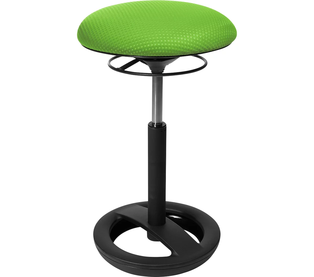 Bipedestador Sitness HIGH BOB, para sentarse de forma ergonómica, regulable en altura, efecto columpio, H 490-700 mm, verde manzana, marco con recubrimiento de polvo negro