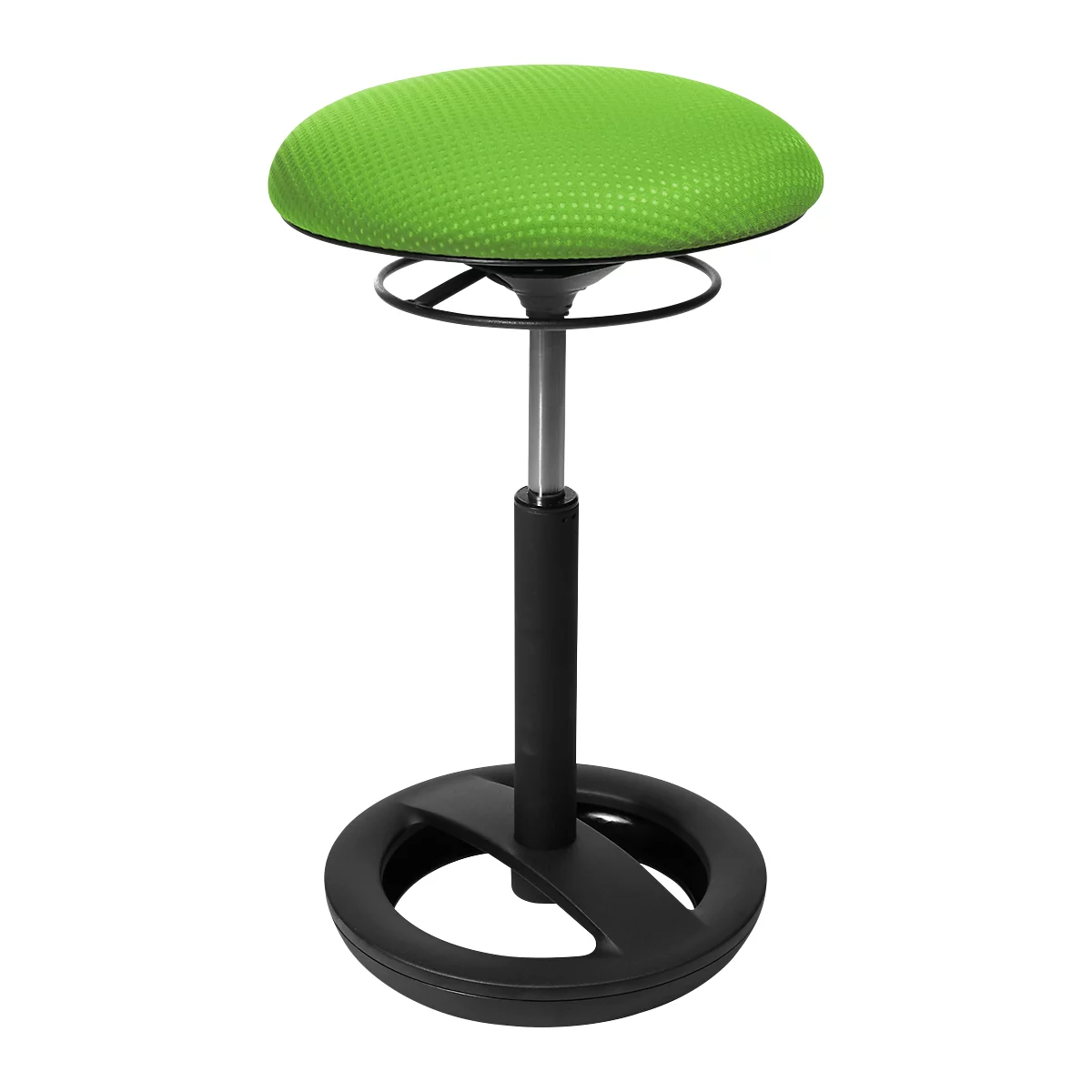 Bipedestador Sitness HIGH BOB, para sentarse de forma ergonómica, regulable en altura, efecto columpio, H 490-700 mm, verde manzana, marco con recubrimiento de polvo negro