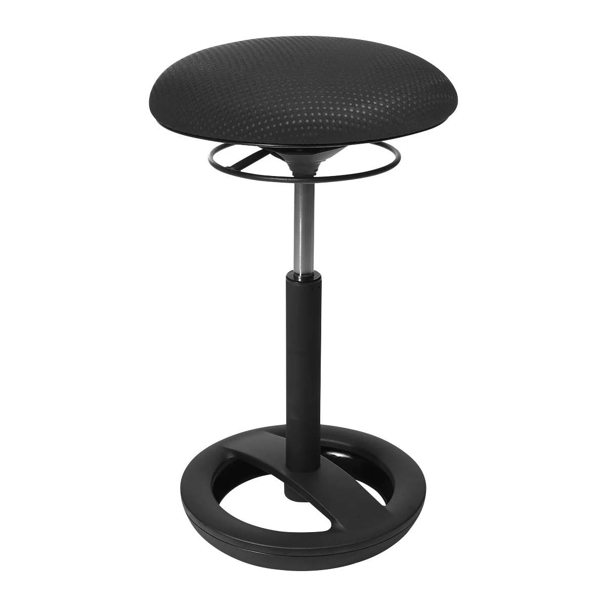 Bipedestador Sitness HIGH BOB, para sentarse de forma ergonómica, regulable en altura, efecto de balanceo, H 490-700 mm, negro, marco con recubrimiento de polvo negro