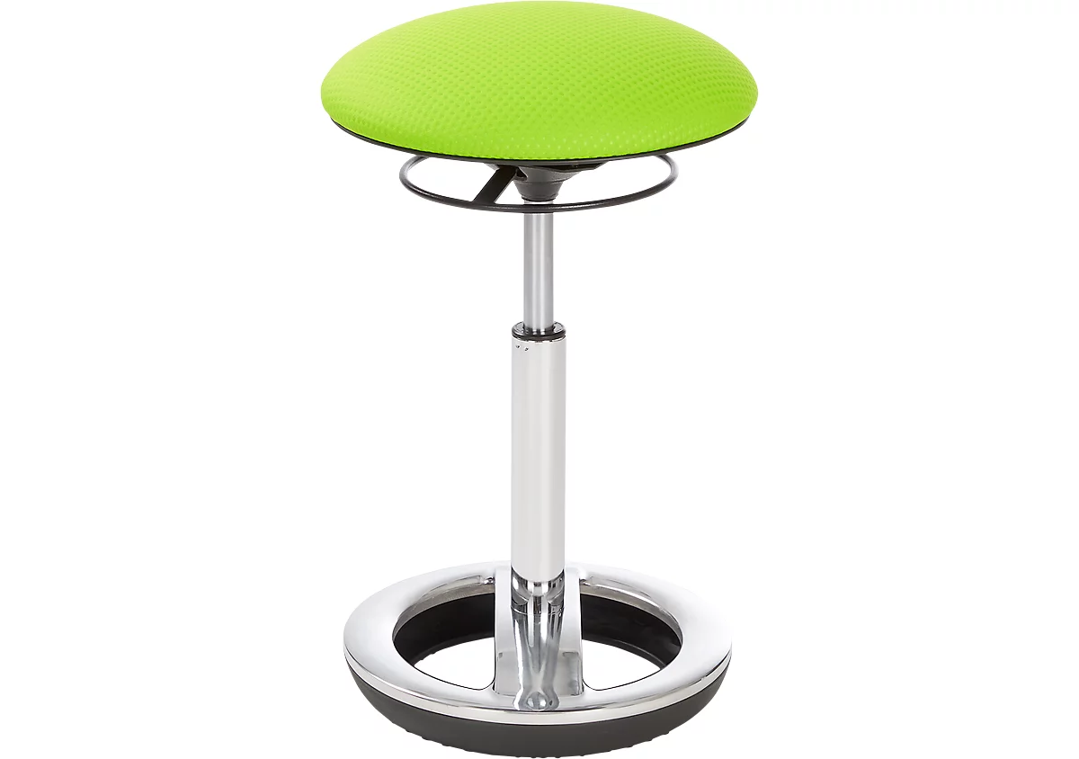 Bipedestador Sitness HIGH BOB, para sentarse de forma ergonómica, regulable en altura, efecto de giro horizontal, H 490-700 mm, verde manzana, marco cromado
