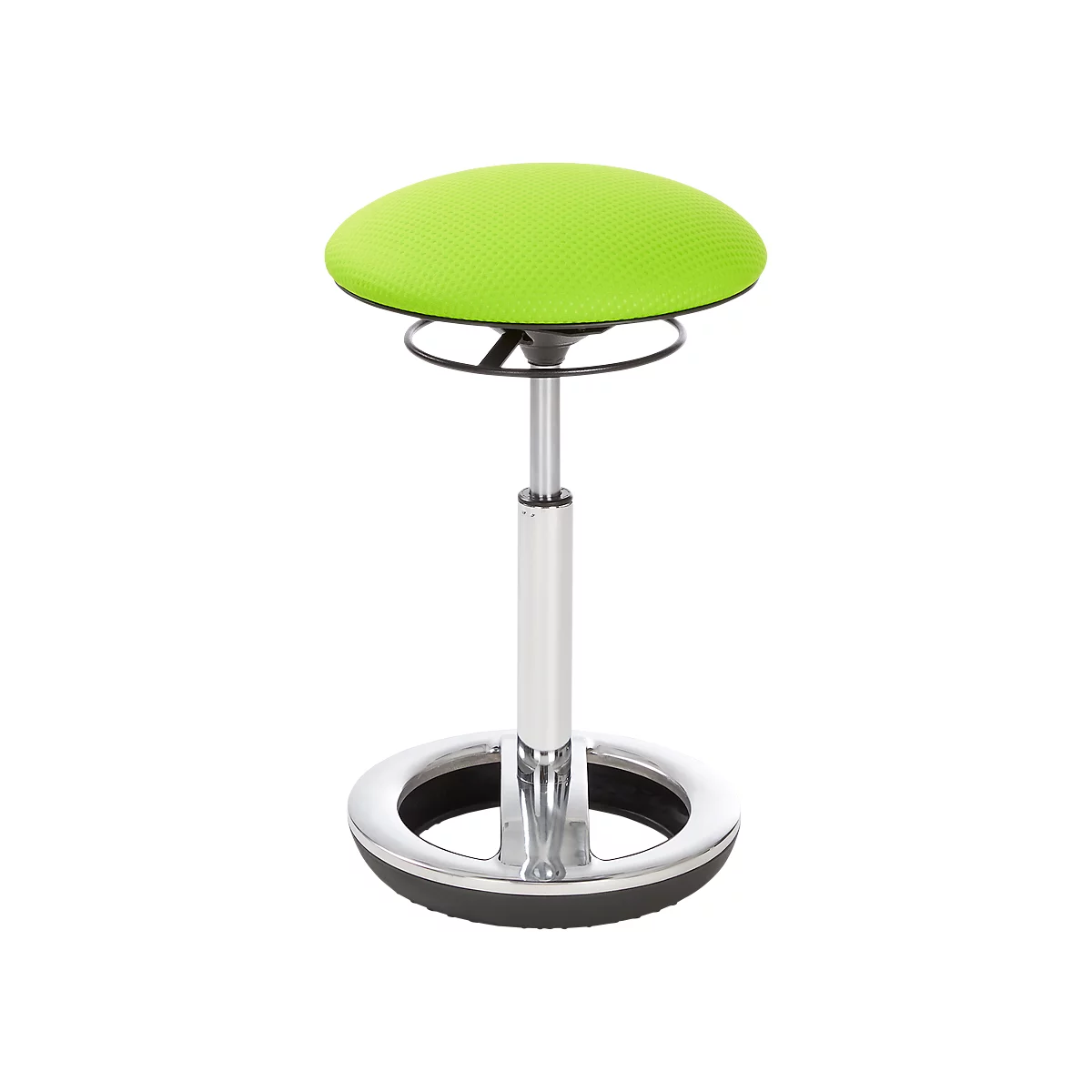 Bipedestador Sitness HIGH BOB, para sentarse de forma ergonómica, regulable en altura, efecto de giro horizontal, H 490-700 mm, verde manzana, marco cromado