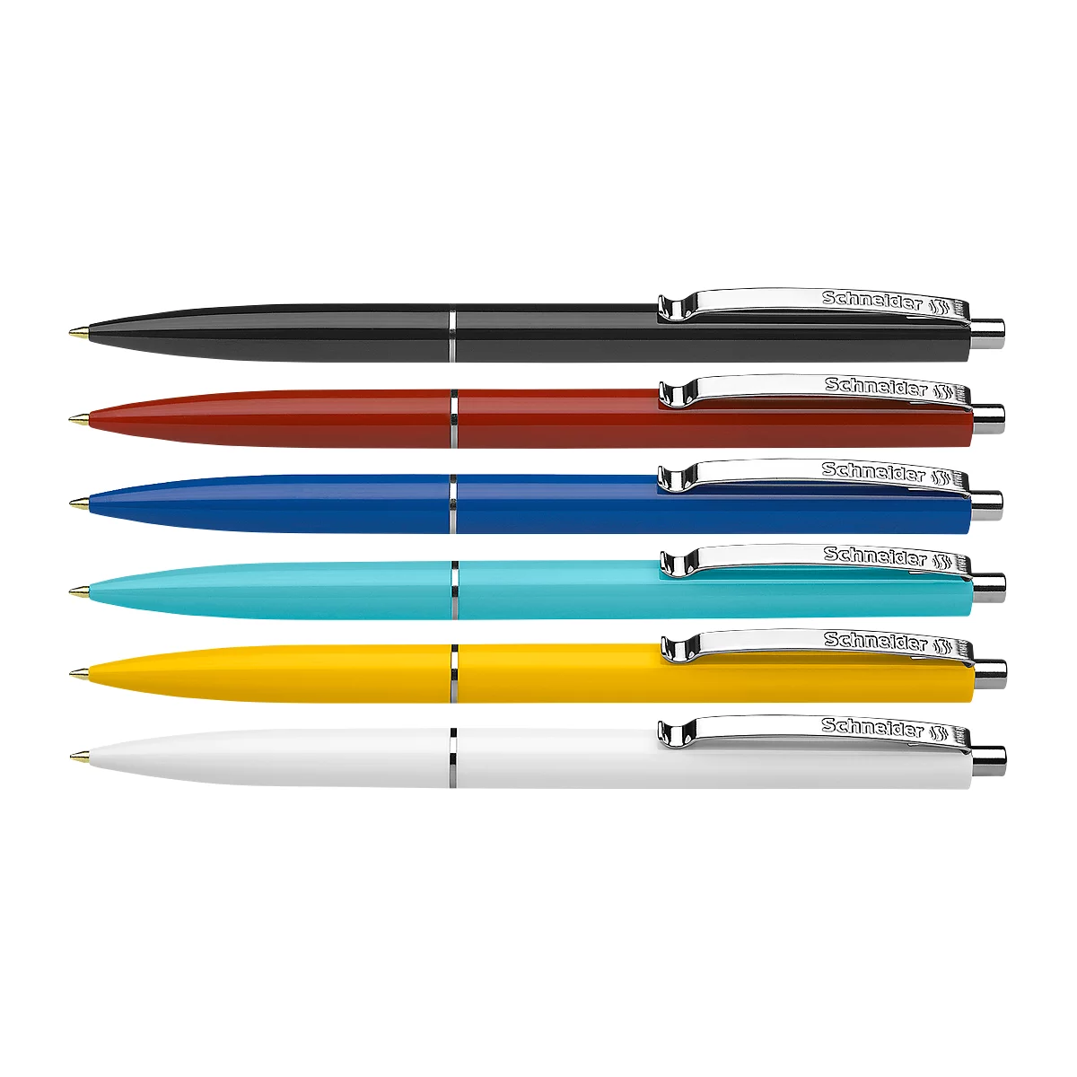Biros Schneider K15, ancho de trazo medio 1,0 mm, color de escritura azul, cuerpo colores surtidos, indeleble, recargable, 50 unidades