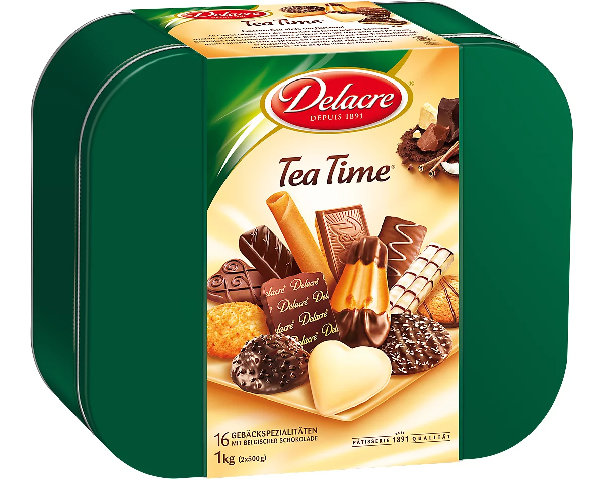 Biscuits Delacre Tea Time Assortiment Boite Métal - 1kg - 1000 g