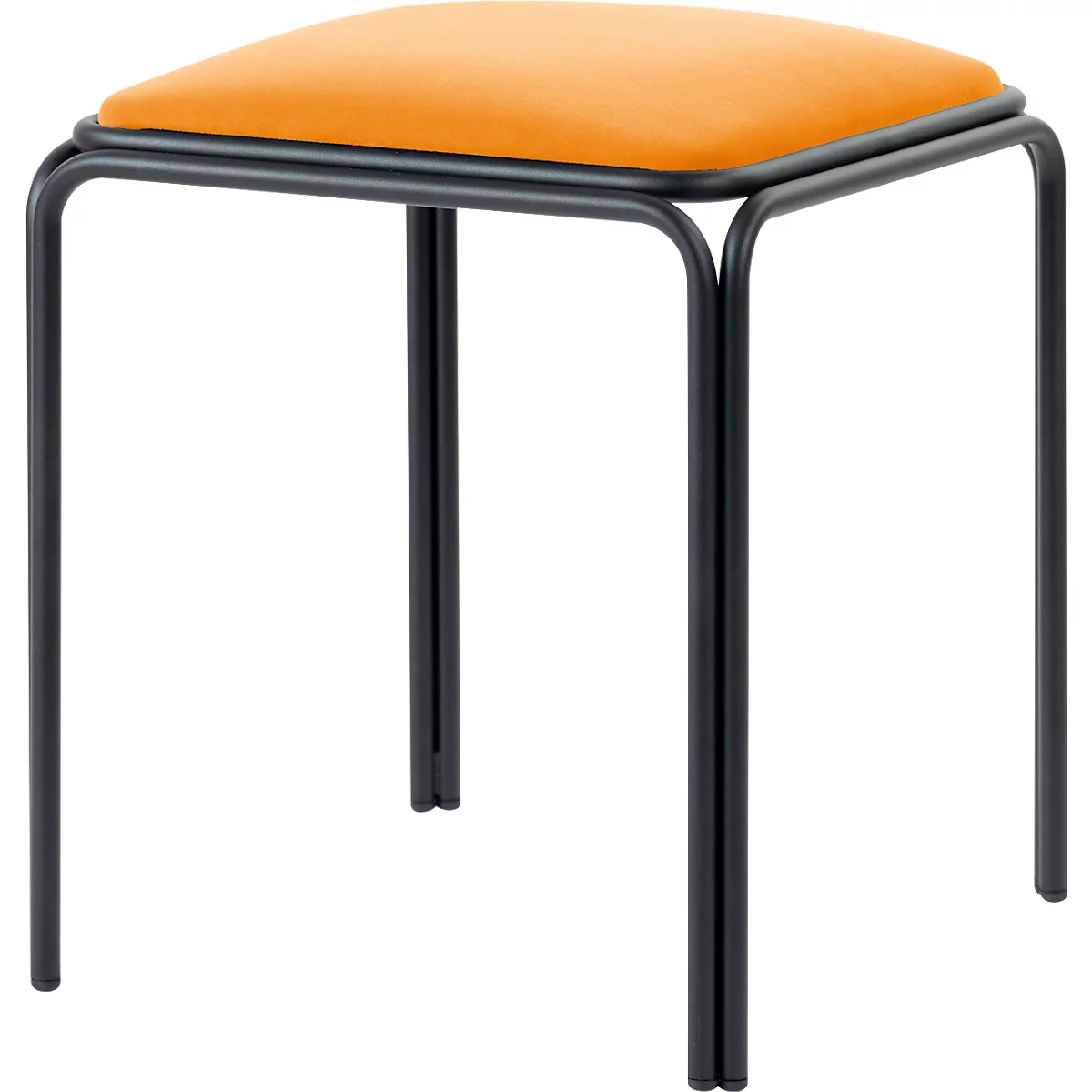 Bistro kruk, 4 stuks, fluwelen zitting, saffraan