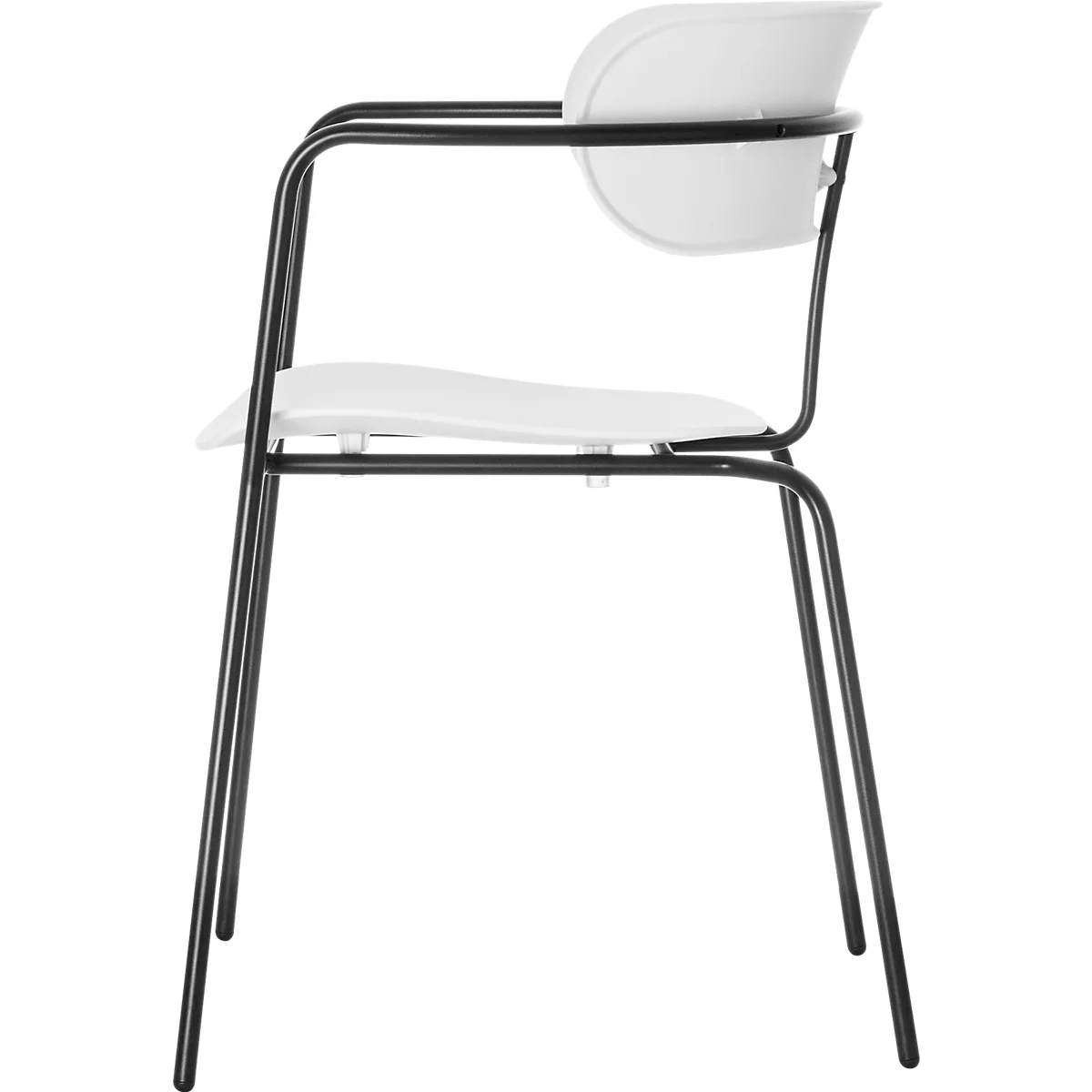 BISTRO stoel, stapelbaar tot 4 eenheden, B 535 x D 545 x H 760 mm, stalen buis en polypropeen, wit, 2 eenheden