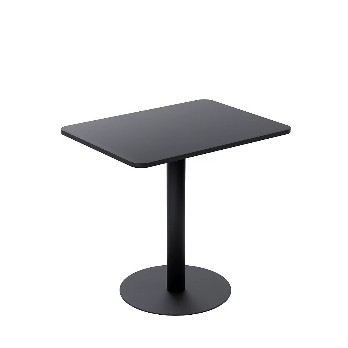 Bistrotisch Paperflow® Mezzo, melaminharzbeschichtete MDF-Platte, Stahlgestell, B 600 x T 800 x H 750 mm, schwarz/mattschwarz
