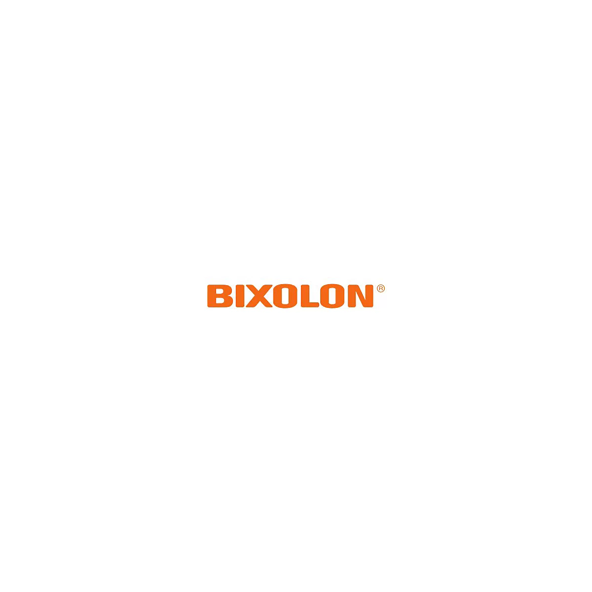 Das orangefarbene Logo des Unternehmens Bixolon auf weißem Hintergrund.