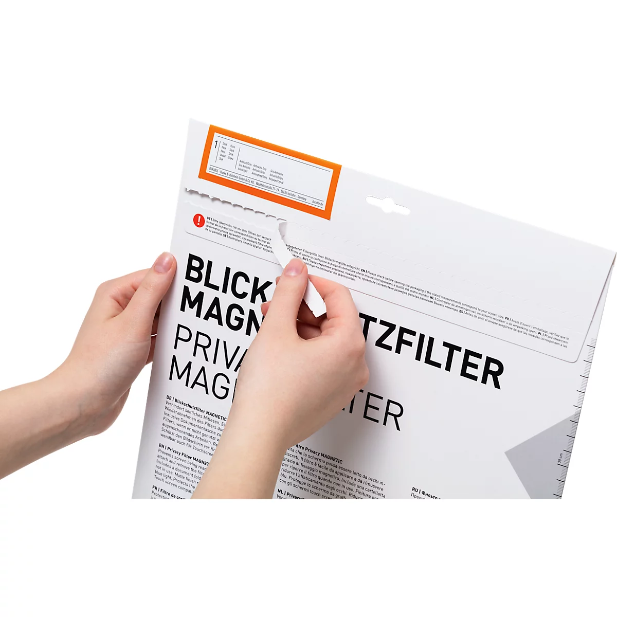 Blickschutzfilter Durable MAGNETIC, für Notebooks & Touchscreens mit 15,6'' & Bildformat 16:9, inkl. Dokumententasche & Mikrofasertuch, anthrazit/grau