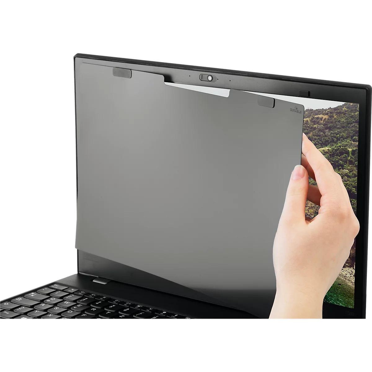 Blickschutzfilter Durable MAGNETIC, für Notebooks & Touchscreens mit 15,6'' & Bildformat 16:9, inkl. Dokumententasche & Mikrofasertuch, anthrazit/grau