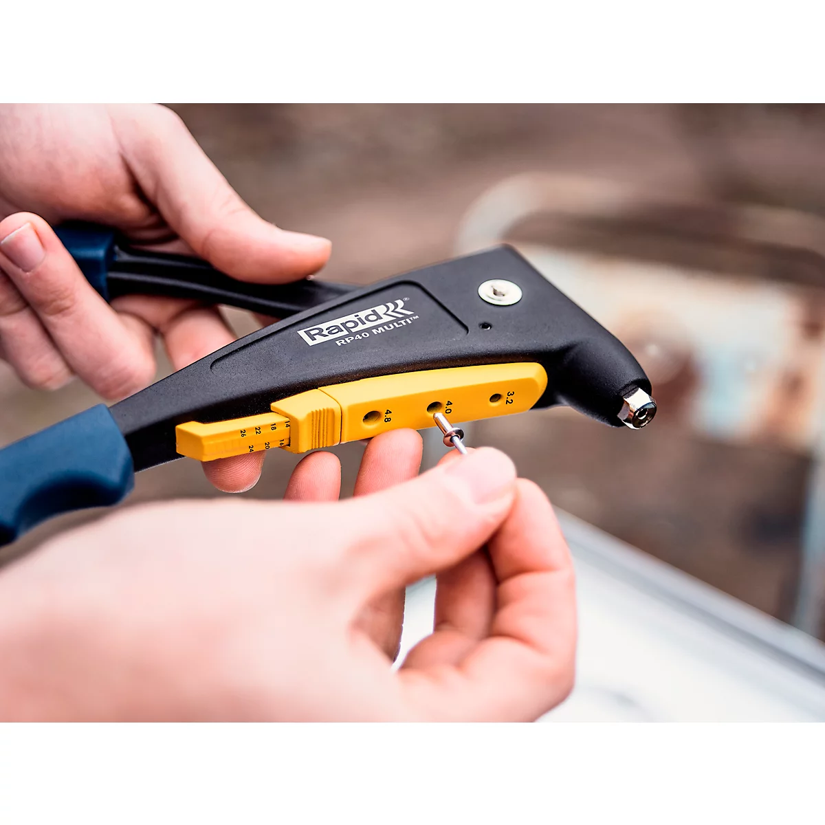Blindklinktang Rapid RP40 Multi™, voor klinknagels met 3,2/4,0/4,8 mm, incl. meetgereedschap, 3 boren, 150 klinknagels
