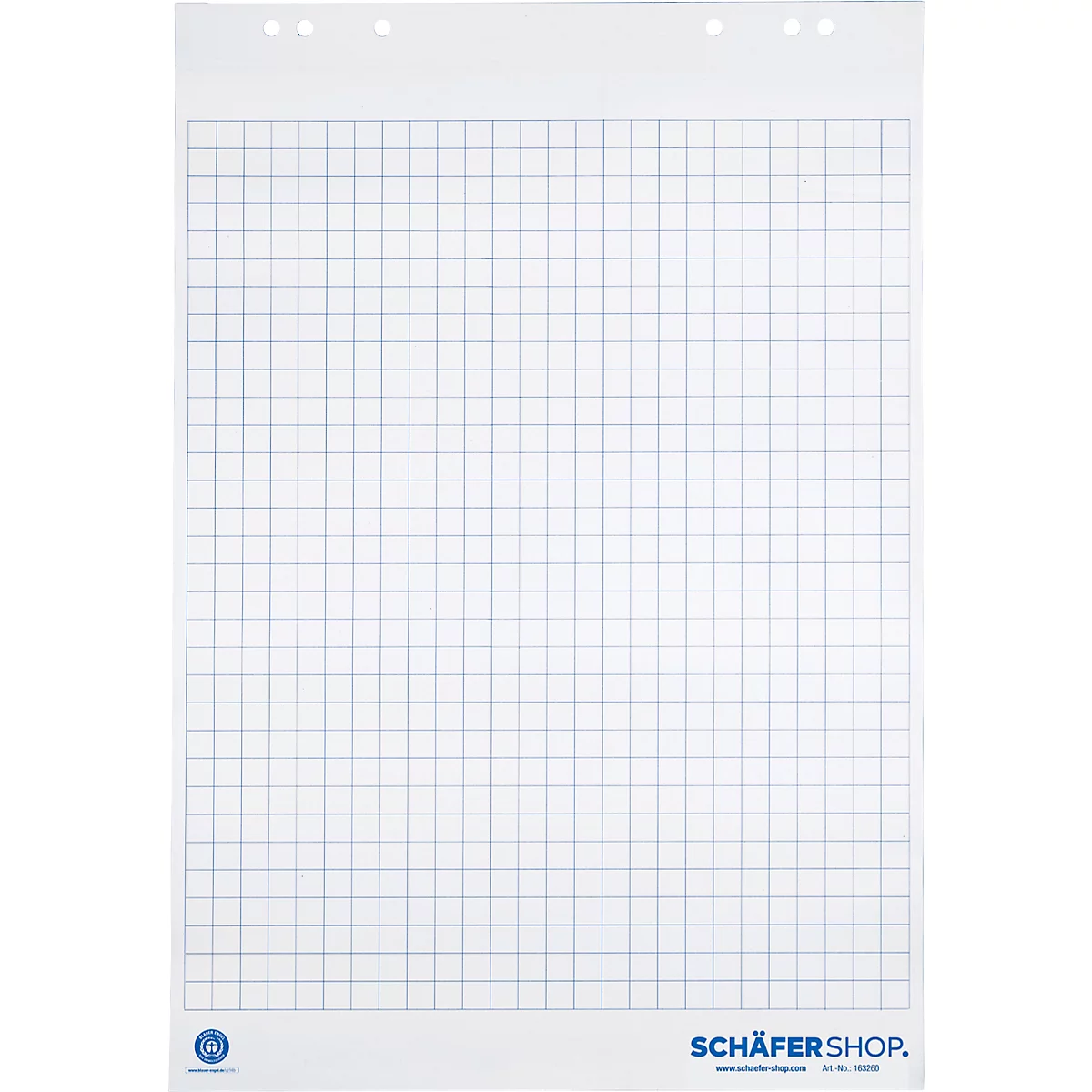 Bloc à flipchart en papier recyclé, 5 x 20 feuilles, 80 g, quadrillé