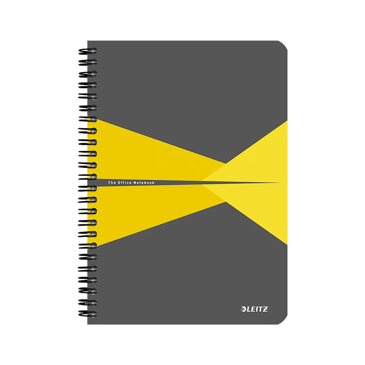 Bloc collège Office 445800 LEITZ®, format A5, reliure plastifiée, quadrillé, jaune