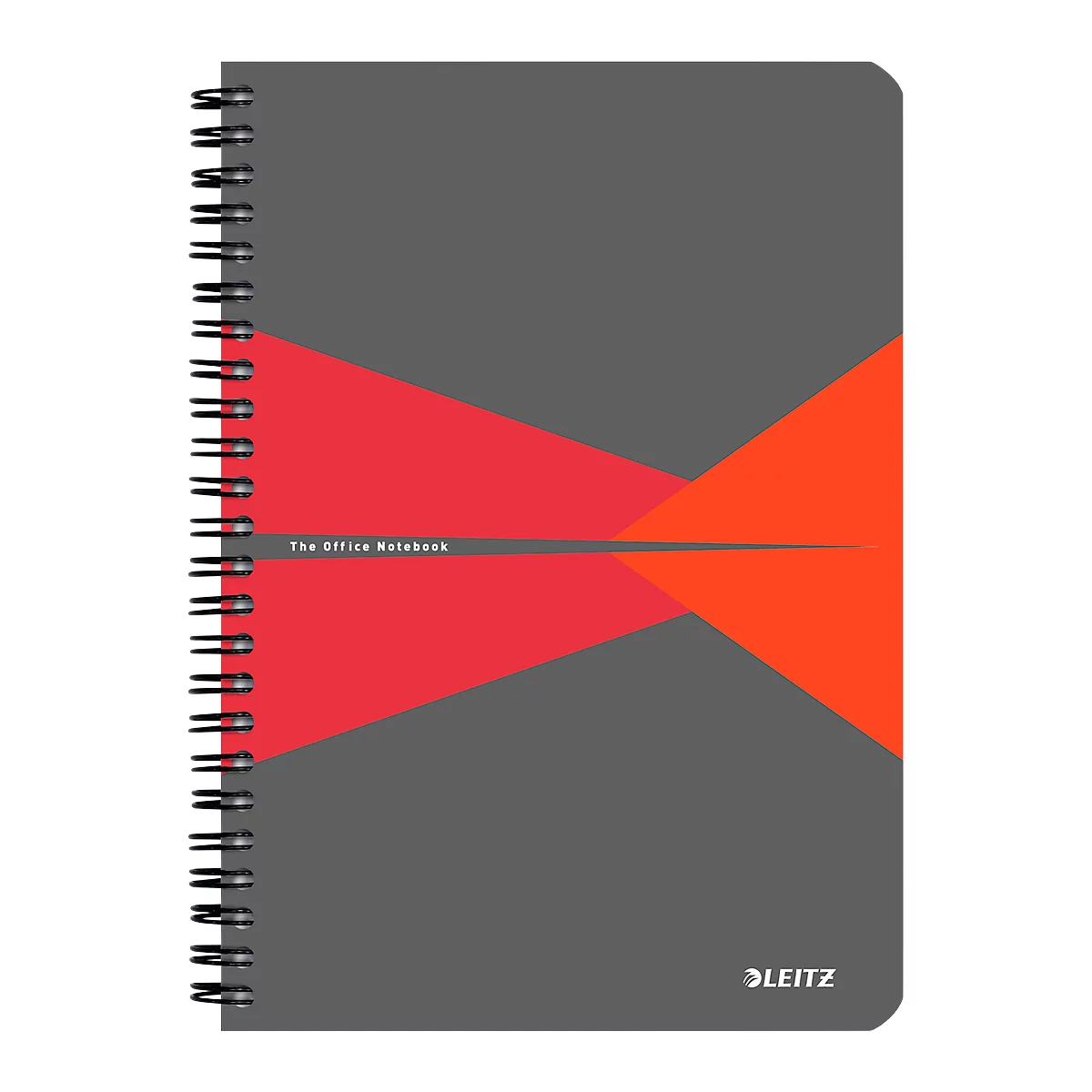 Bloc collège Office 445800 LEITZ®, format A5, reliure plastifiée, quadrillé, rouge