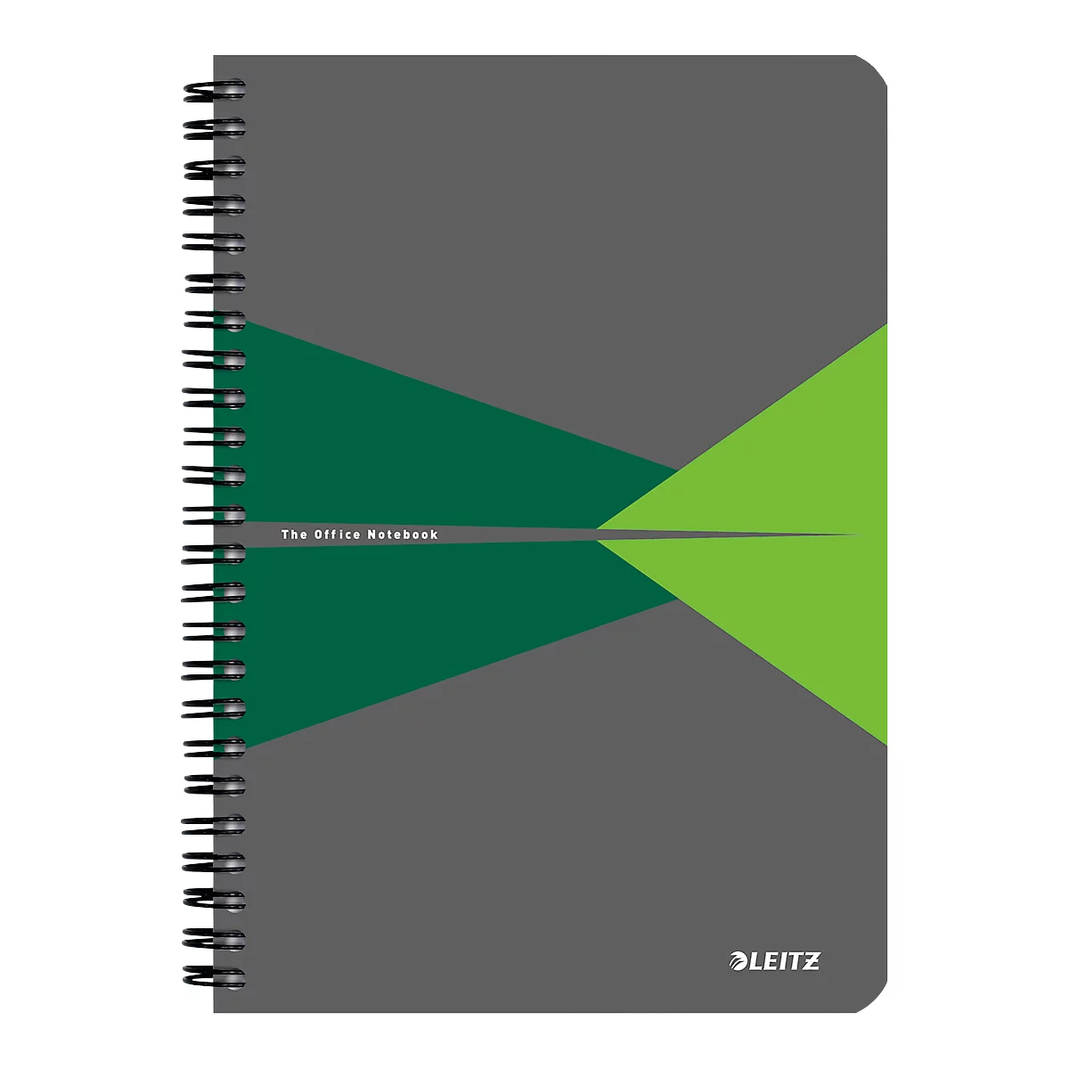 Bloc collège Office 445800 LEITZ®, format A5, reliure plastifiée, quadrillé, vert