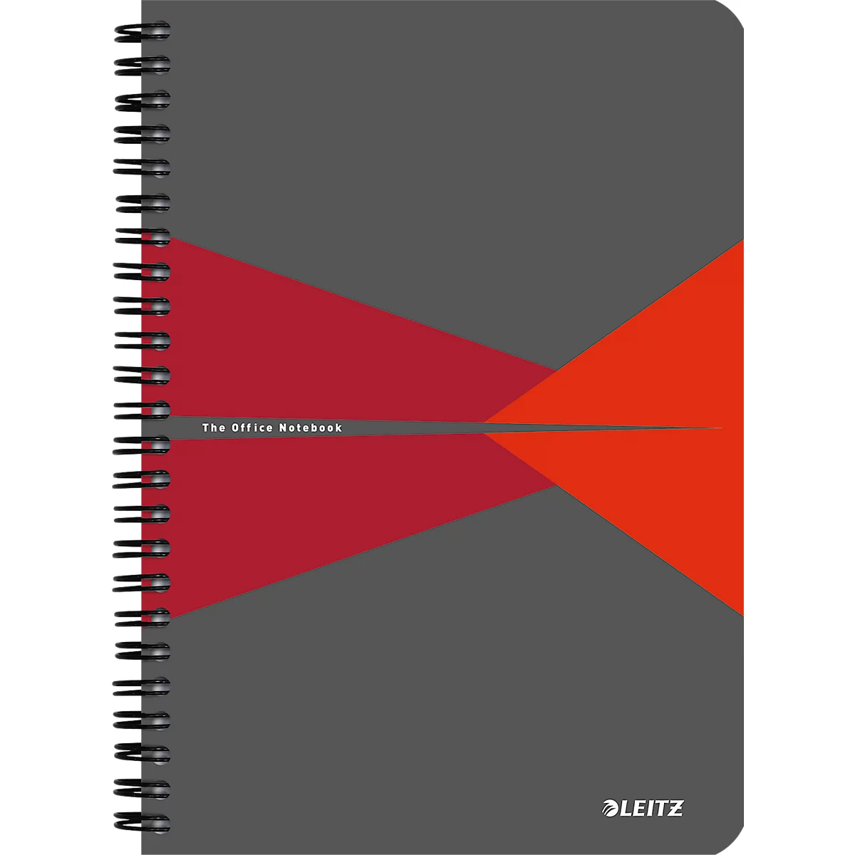 Bloc collège Office 449800 LEITZ®, format A5, PP, quadrillé, rouge