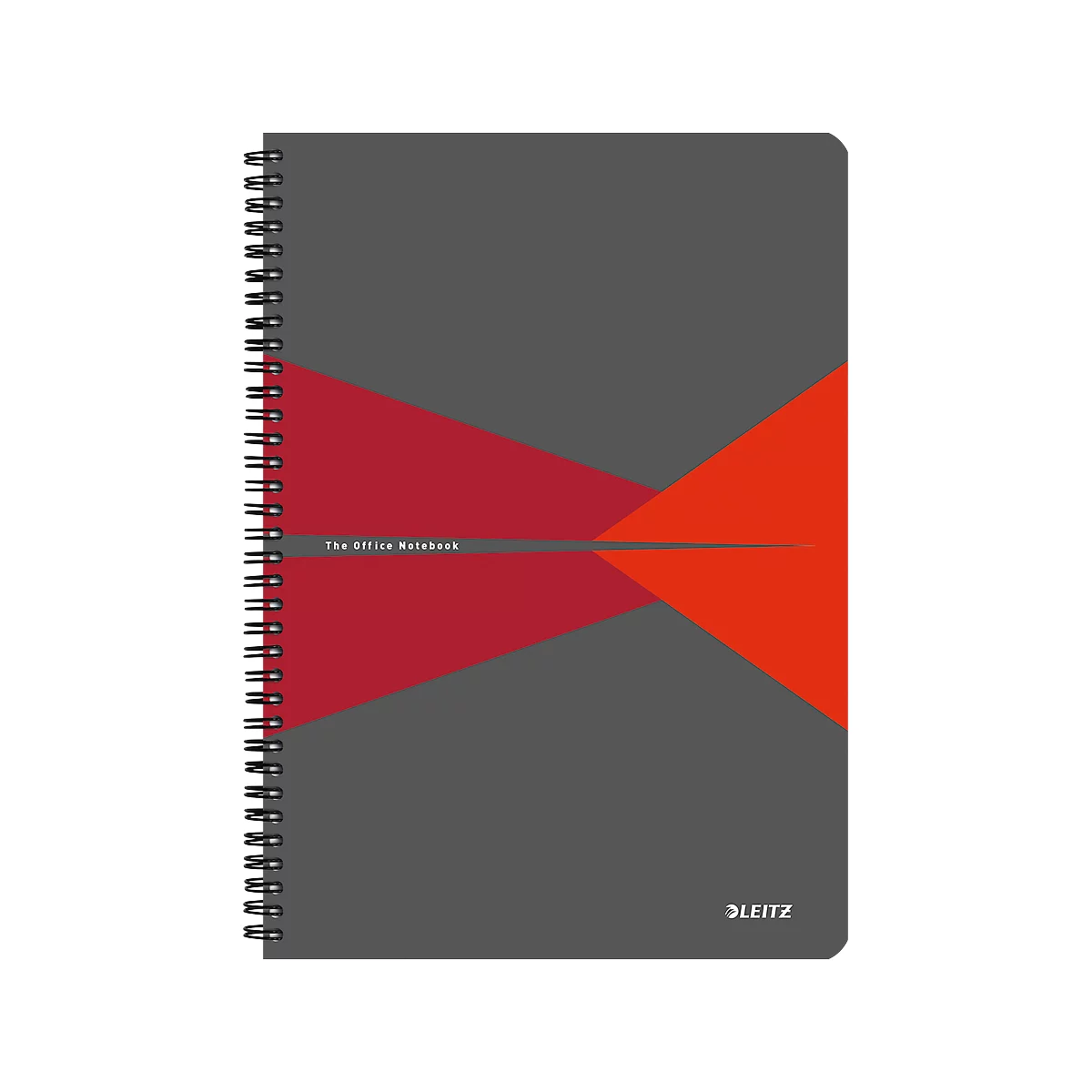 Bloc collège Office 464700 LEITZ®, format A4, reliure plastifiée, quadrillé, rouge