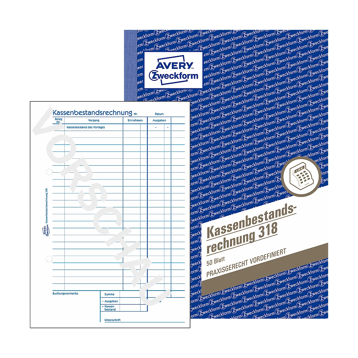 Bloc de facture d'encaissement n°318 Avery Zweckform