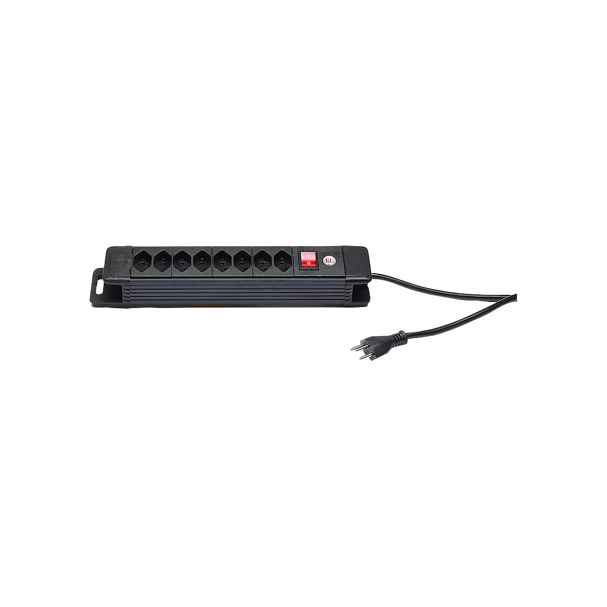Bloc multiprise, 10 prises, avec interrupteur, noir, Premium-Line