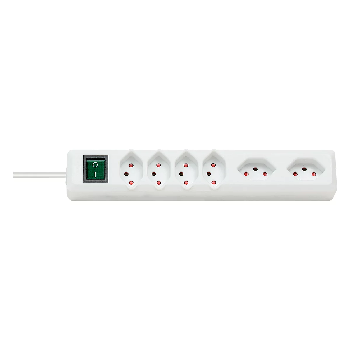 Bloc multiprise avec interrupteur Swiss-Line, 6 prises 4 + 2