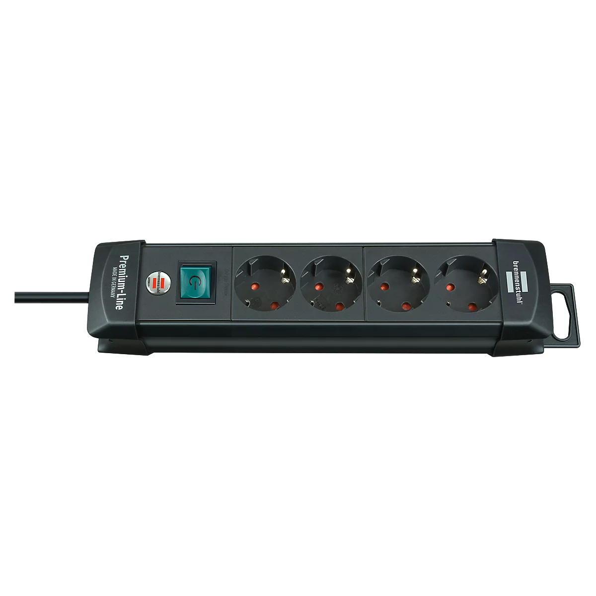 Bloc multiprise Premium-Line, 4 prises, noir