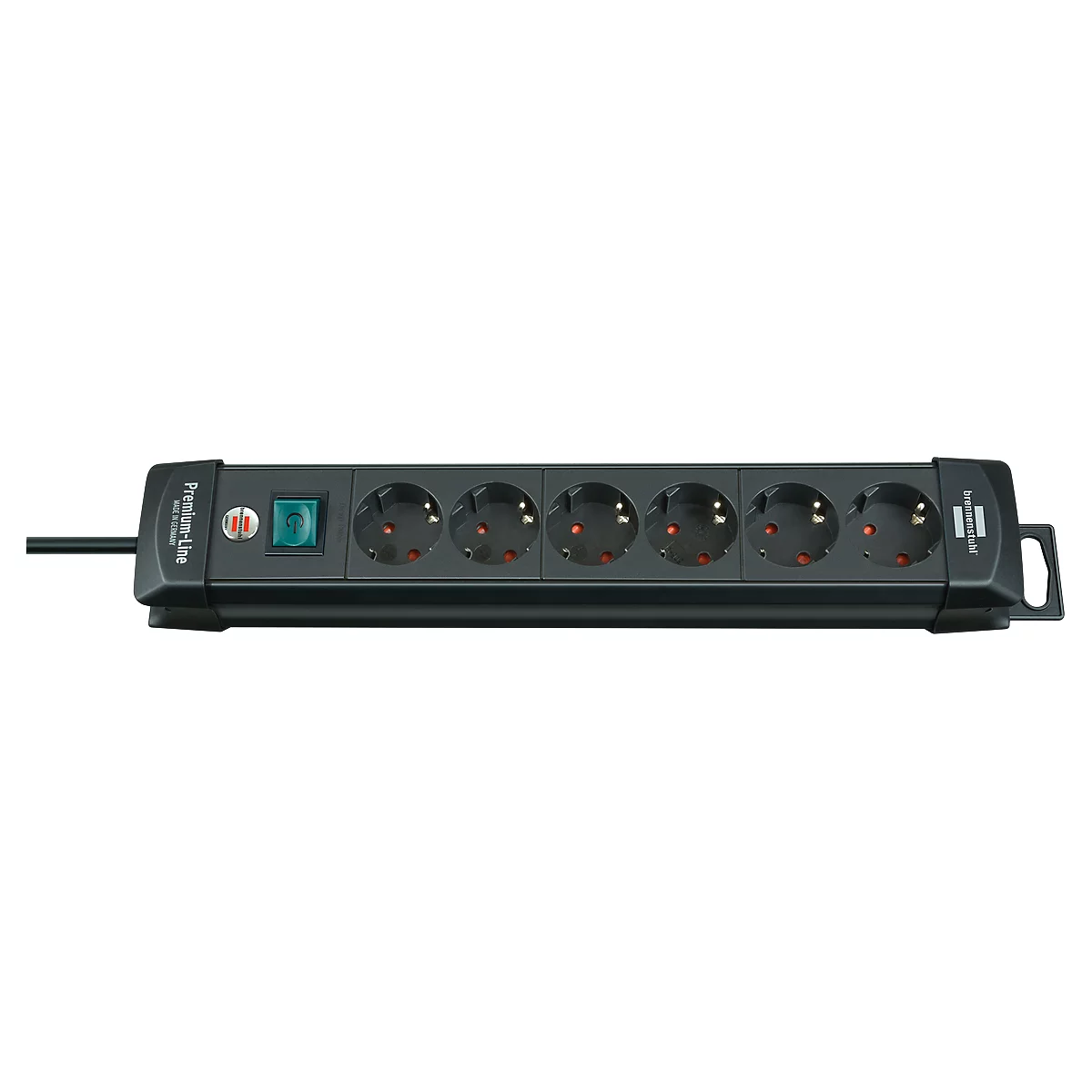 Bloc multiprise Premium-Line, 6 prises, noir