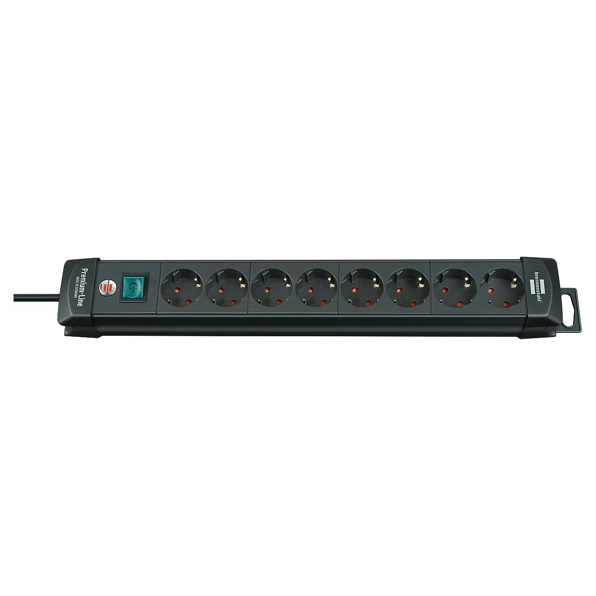 Bloc multiprise Premium-Line, 8 prises, noir