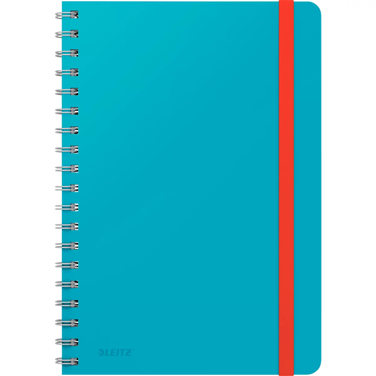 Bloc-notes Leitz Cosy, DIN B5, quadrillé, reliure spirale, papier 100 g/m², 80 feuilles, bleu