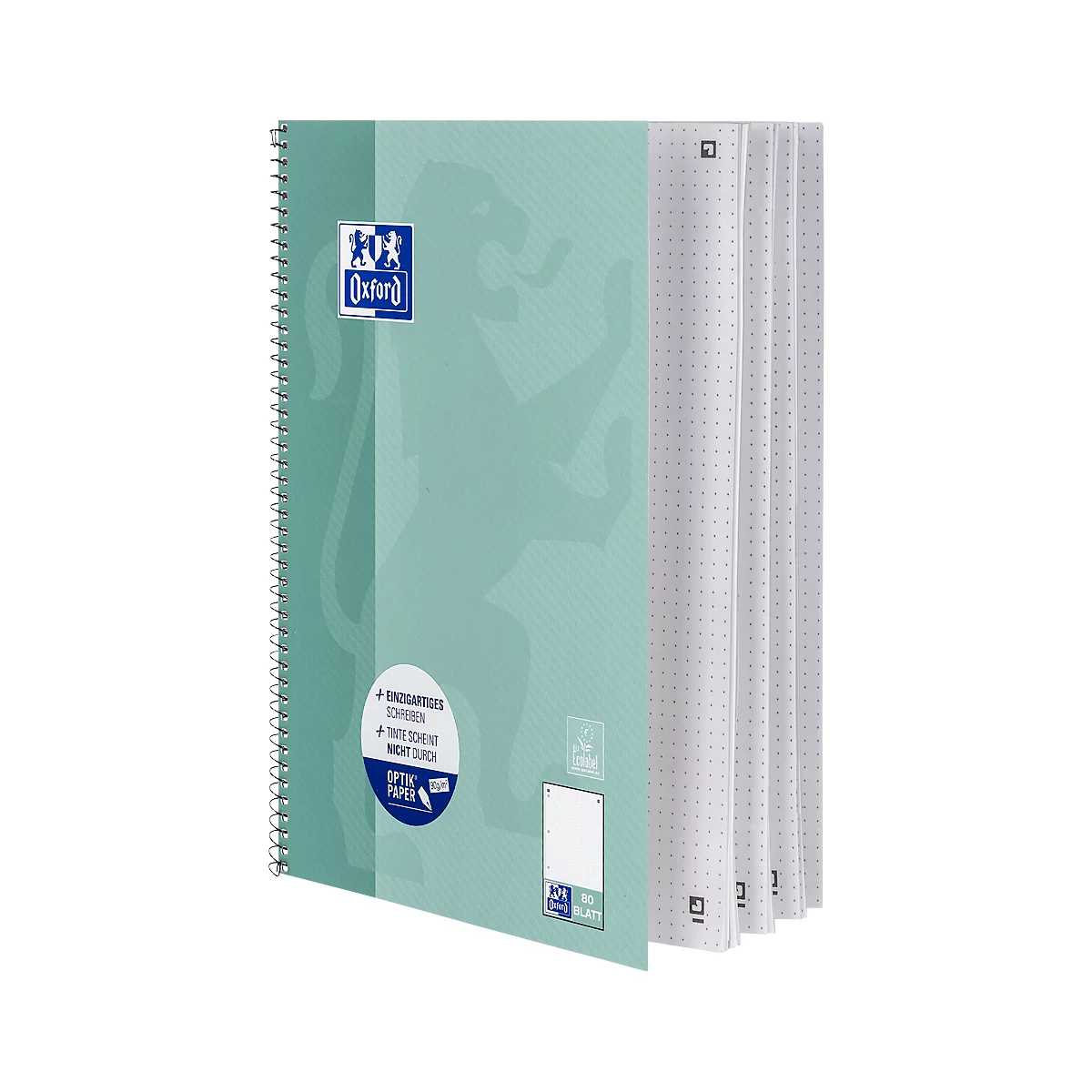 Bloc-notes OXFORD School DIN A4+, 80 pages, quadrillé, menthe