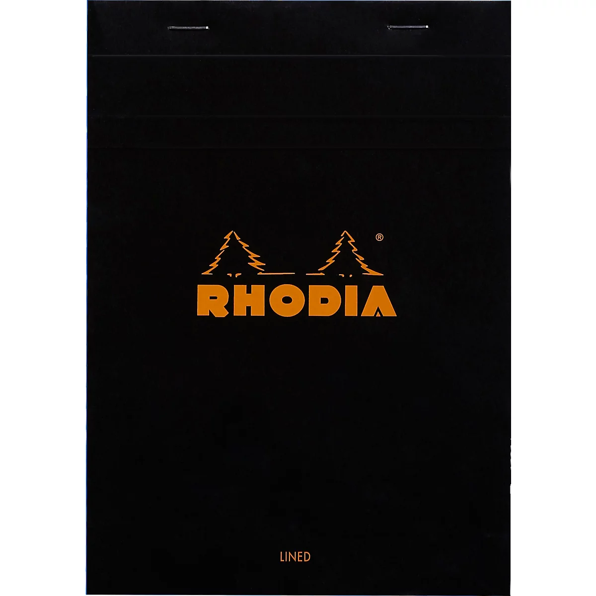 Bloc-notes Rhodia No.16, DIN A5, 80 feuilles, agrafé, dos cartonné, 80 g/m², ligné, avec marge, noir