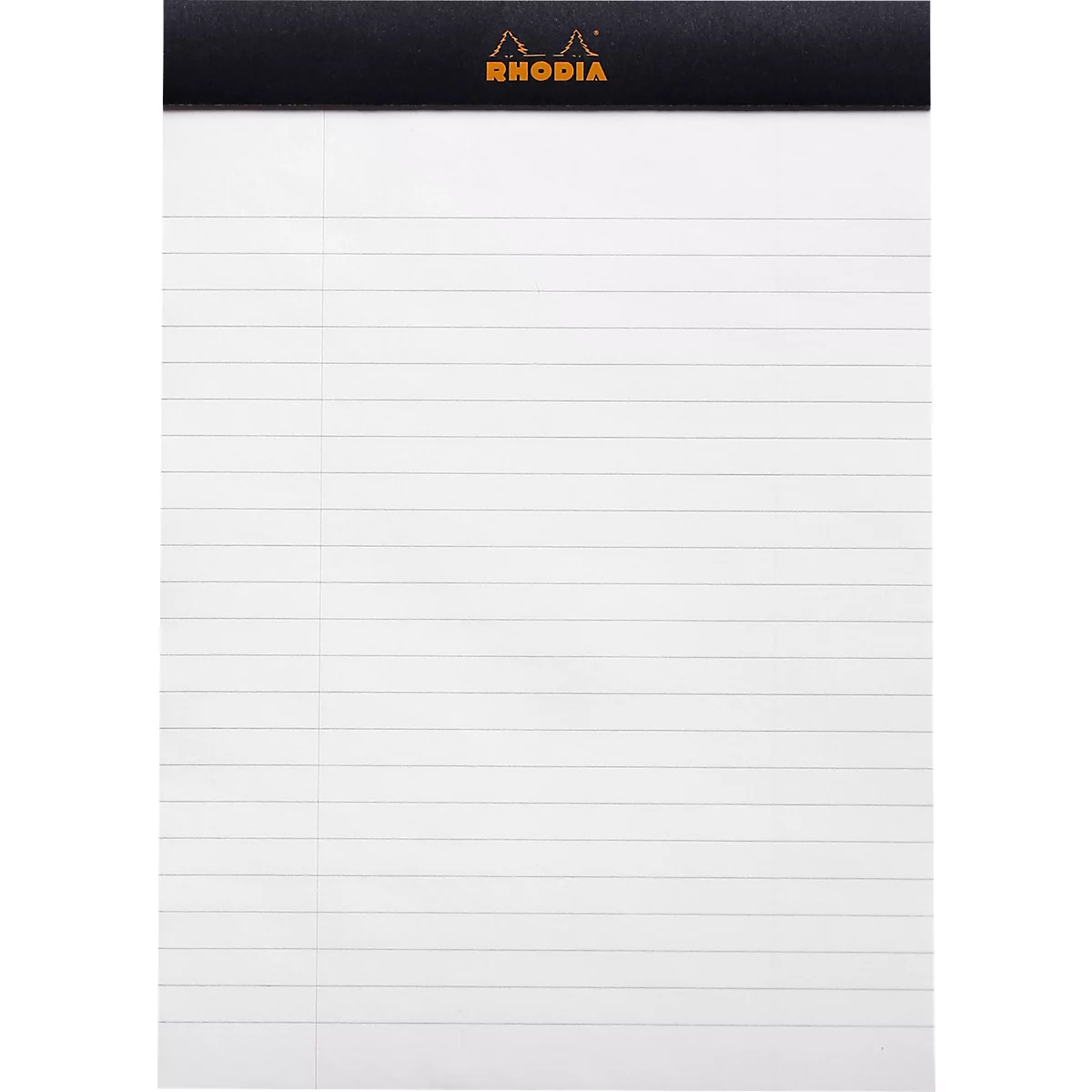 Bloc-notes Rhodia No.16, DIN A5, 80 feuilles, agrafé, dos cartonné, 80 g/m², ligné, avec marge, noir