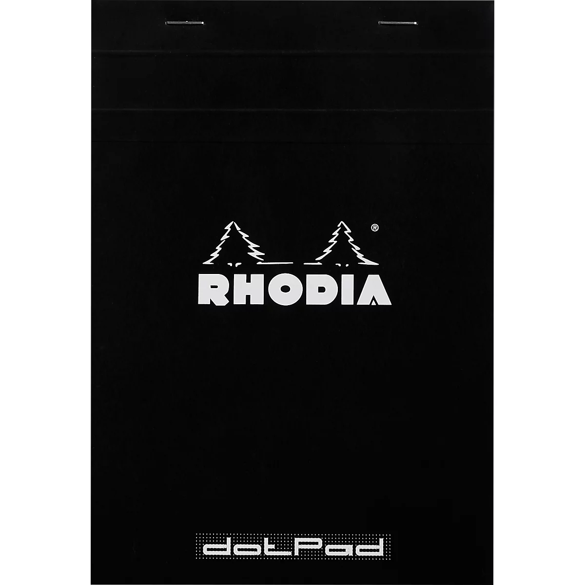 Bloc-notes Rhodia No.16, DIN A5, 80 feuilles, agrafé, dos cartonné, 80 g/m², pointillé, noir
