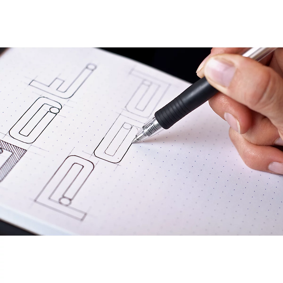 Bloc-notes Rhodia No.16, DIN A5, 80 feuilles, agrafé, dos cartonné, 80 g/m², pointillé, noir