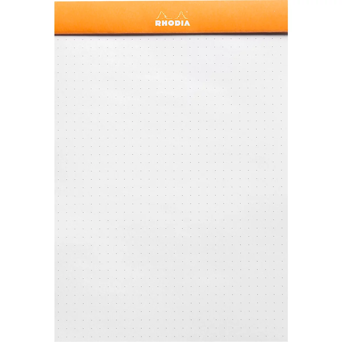 Bloc-notes Rhodia No.16, DIN A5, 80 feuilles, agrafé, dos cartonné, 80 g/m², pointillé, orange