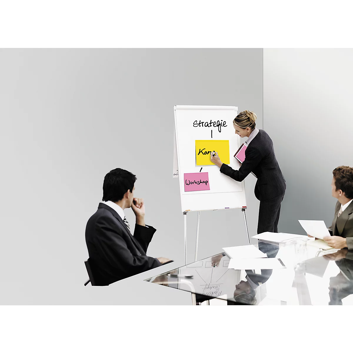 Blocs de reuniones Post-it®, 2 blocs de 30 hojas, blanco