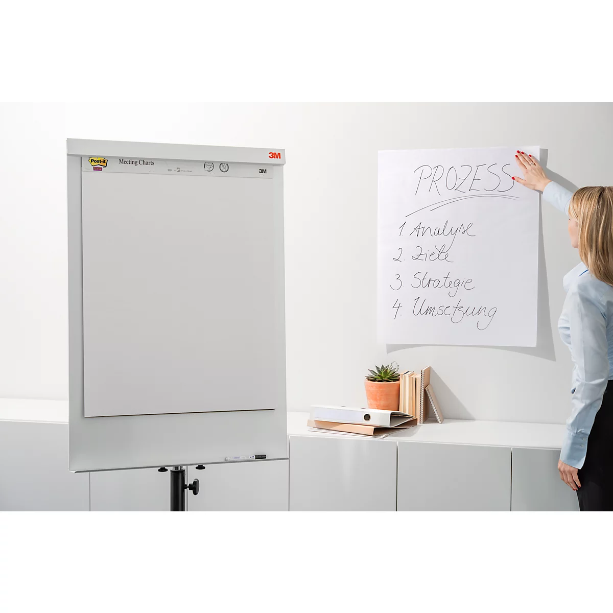 Blocs de reuniones Post-it®, 2 blocs de 30 hojas, blanco