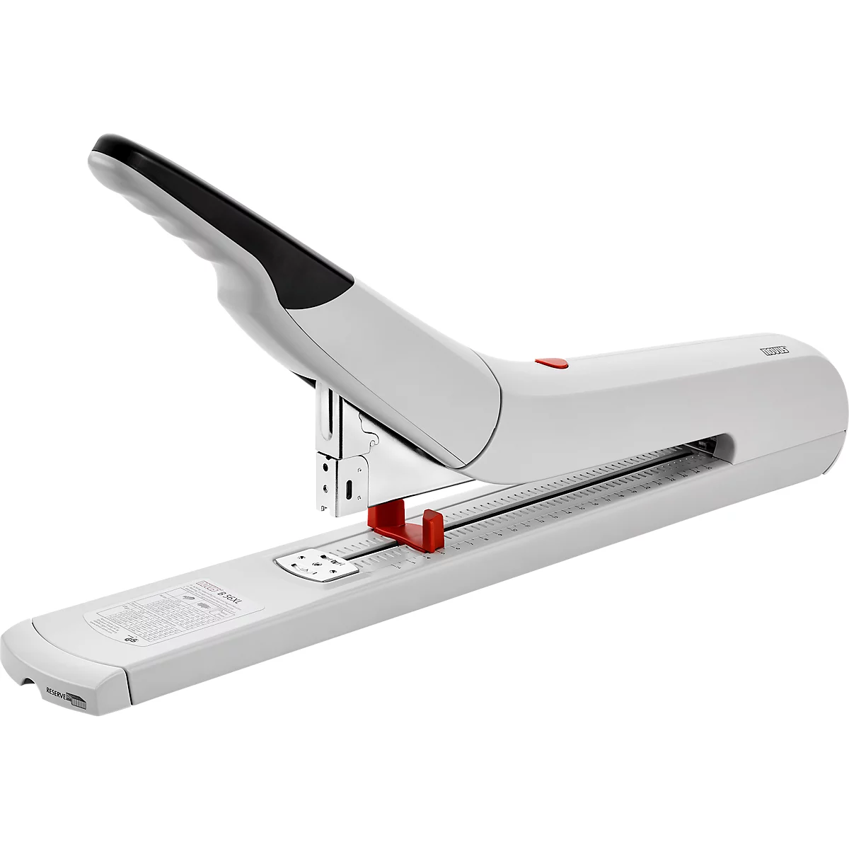 Bloknietmachine NOVUS B 56XL, voor nieten type 23/8, tot 170 vel, tot 100 nietjes, laadmechanisme, ABS, papierstop, vol metaal, grijs