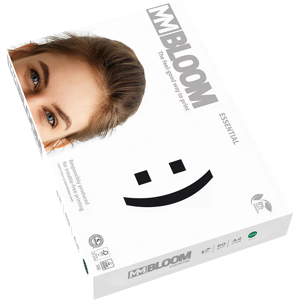 Bloom Essential Kopierpapier, DIN A4 quer, 80 g/m², reinweiss, 2500 Blatt