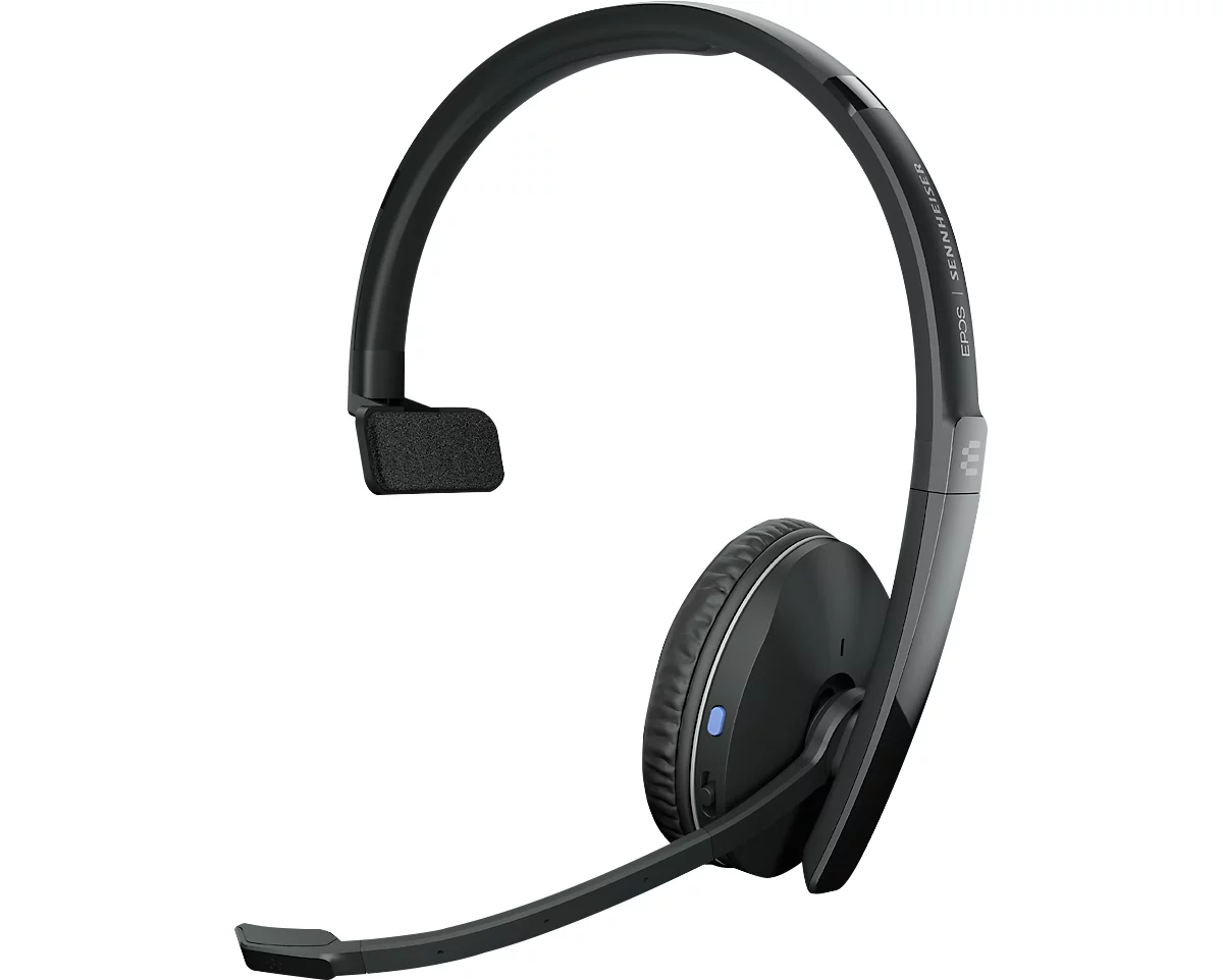 Bluetooth Headset EPOS | Sennheiser ADAPT 231, monaural, UC-optimiert, zertifiziert für Microsoft Teams®, bis 25 m, bis 27 h, USB-C-Dongle, schwarz